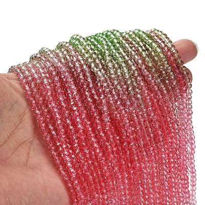 Transparent Painted Glass Beads Strands X1-DGLA-A034-T4mm-A18-1