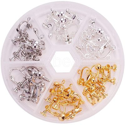 Brass Screw Clip Earring Converter KK-PH0021-02M-1