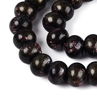 Opaque Baking Paint Glass Beads Strands GLAA-Q110-03A-17-1