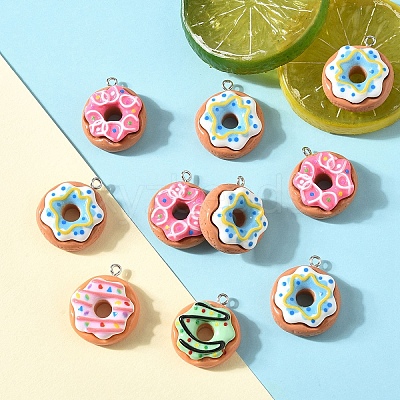 10Pcs Opaque Resin Pendants CRES-YW0001-45-1