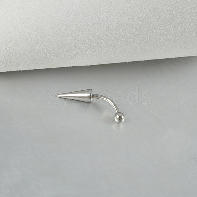 Cone 304 Stainless Steel Eyebrow Curved Barbell Rings with Spikes End WG9938B-07-1