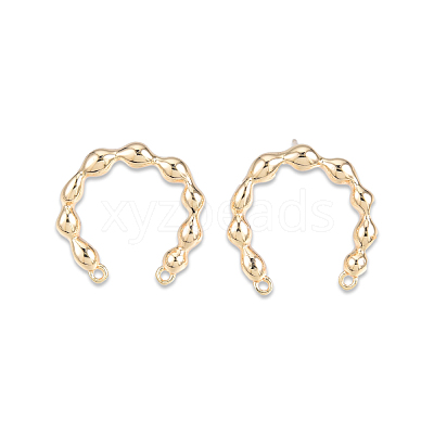 Brass Stud Earring Findings KK-N232-485-1