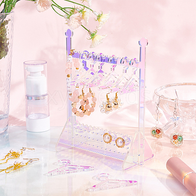 Transparent Acrylic Earring Display Stands EDIS-HY0001-01-1