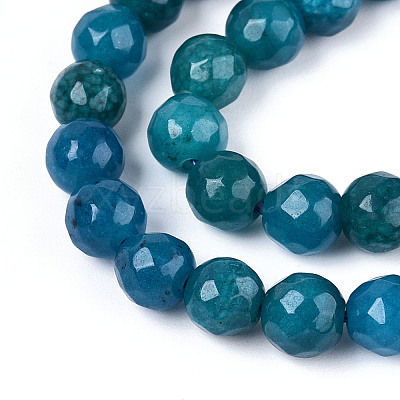 Dyed Natural White Jade Beads Strands X-G-T139-6mm-60-21-1