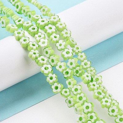 Handmade Millefiori Glass Bead Strands LAMP-J035-4mm-13-1
