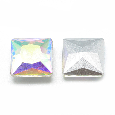 Pointed Back Glass Rhinestone Cabochons RGLA-T027-8x8mm-02-1