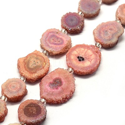 Natural Druzy Quartz Crystal Beads Strands G-F582-A10-1