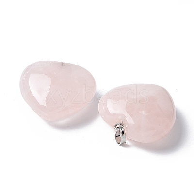 Natural Rose Quartz Pendants G-A259-02P-03-1