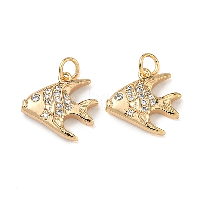 Ocean Style Brass Micro Pave Cubic Zirconia Pendants KK-A280-01C-G-1