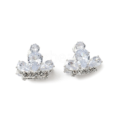 Brass Micro Pave Cubic Zirconia Beads KK-S336-15S-A-1