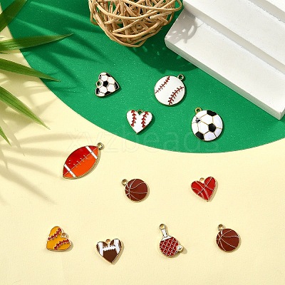 40Pcs 10 Styles Alloy Enamel Pendants ENAM-YW0005-46-1