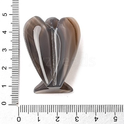 Natural Grey Agate Angel Figurine DJEW-N006-01A-25-1