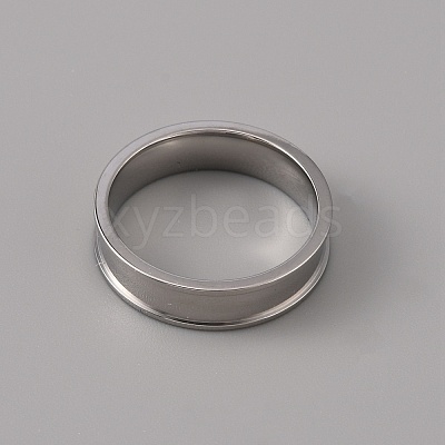 201 Stainless Steel Grooved Finger Ring Settings STAS-WH0027-27E-P-1