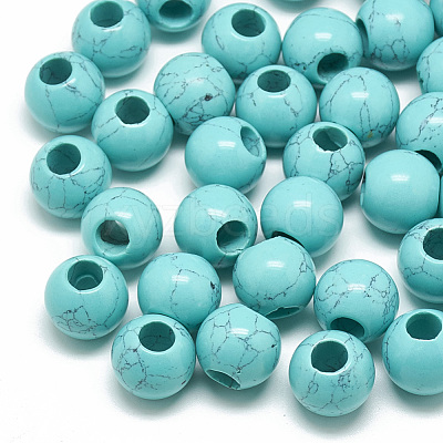 Dyed Synthetic Turquoise Beads G-T092-12mm-15-1