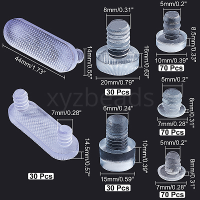 300Pcs 6 Styles Rubber Cabinet Bumper Anti Collision Pad DJEW-CA0001-08-1