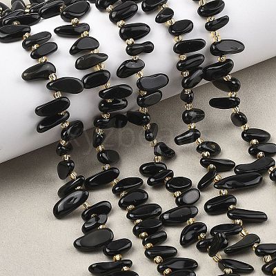 Natural Black Obsidian Beads Strands LS-G-F821-C02-01-1
