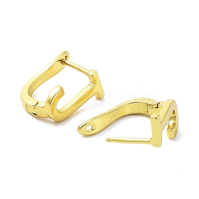 Brass Letter Stud Earrings for Women EJEW-A038-01J-G-1