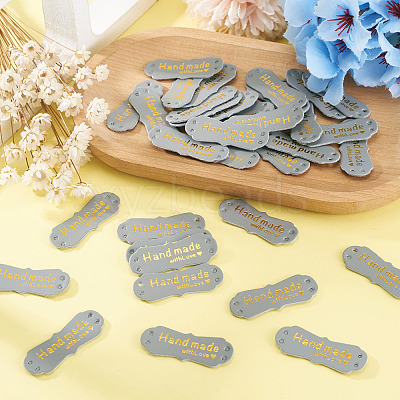 40Pcs PU Leather Craft Label Tags DIY-TADJ0001-22J-1