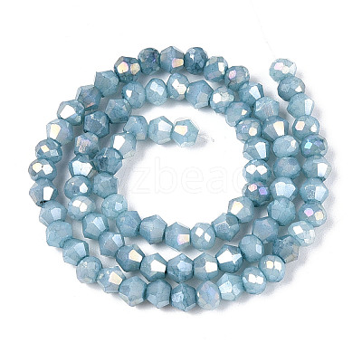 Ombre Effect Dyed Glass Beads Strands GLAA-T025-4mm-09G-1