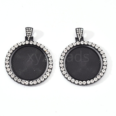 Alloy Pendant Cabochon Settings X-PALLOY-S107-005EB-RS-1