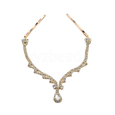 Alloy Rhinestone Hair Chain OHAR-M044-01G-1