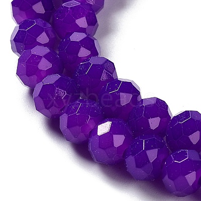 Baking Paint Imitation Jade Glass Bead Strands DGLA-A034-J8MM-A27-1