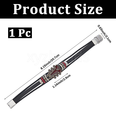 1Pc Alloy & Leather Cord Bracelets for Men Women BJEW-CL0001-56-1