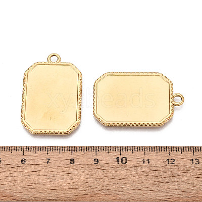 304 Stainless Steel Pendant Cabochon Settings STAS-N108-76G-1
