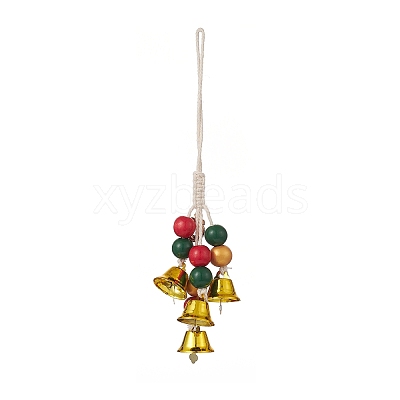 Christmas Theme Schima Wood Beaded Pendant Decorations HJEW-JM00925-1