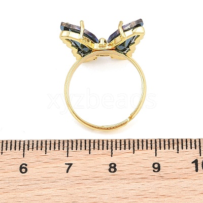 Brass Micro Pave Cubic Zirconia Finger Rings GL-CBA65A8-01G-14-1