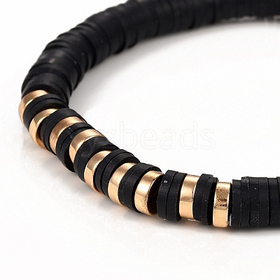 Handmade Polymer Clay Heishi Beads Stretch Bracelets BJEW-JB05303-05-1