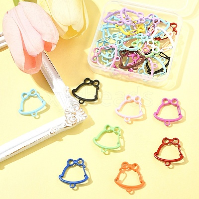 30Pcs Spray Paint Alloy Spring Gate Rings FIND-FS0004-03-1