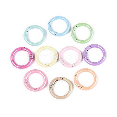 Spray Painted Alloy Spring Gate Rings X-PALLOY-T092-74-1