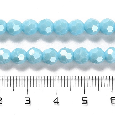 Electroplate Opaque Glass Beads Strands EGLA-A035-P6mm-A08-1