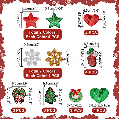 Christmas Theme Computerized Embroidery Polyester Iron On/Sew On Patches DIY-PH0023-25-1