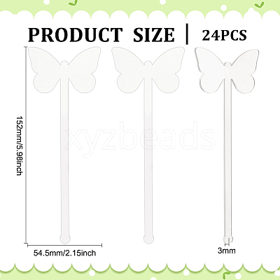 24Pcs Transparent Acrylic Stirring Rods AJEW-FG0003-15B-1