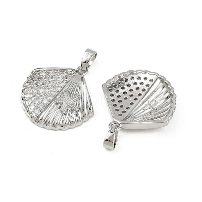 Brass Micro Pave Cubic Zirconia Pendants KK-C093-07P-1