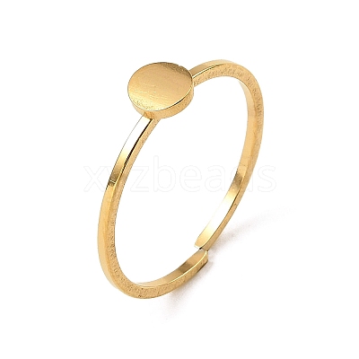 304 Stainless Steel Adjustable Open Cuff Rings LS-RJEW-Q806-01G-06-1