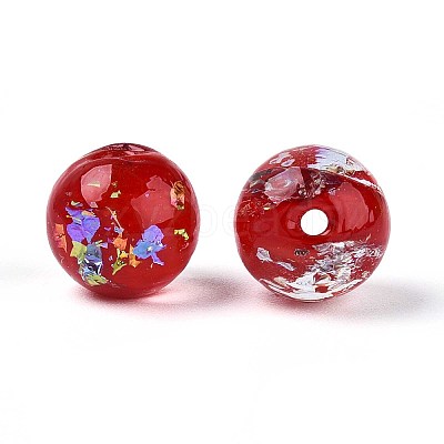 Handmade Foil Lampwork Beads LAMP-T021-31F-1