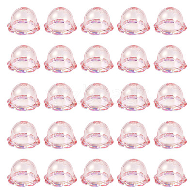 30Pcs UV Plating Acrylic Bead Caps PACR-TA0001-20C-1