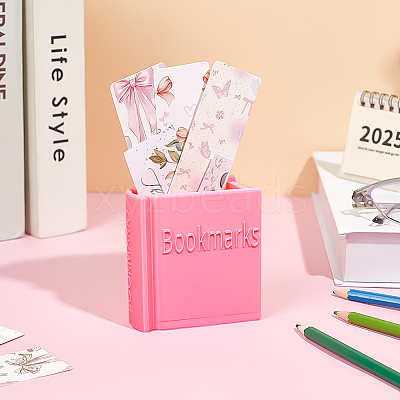Plastic Book-shaped Bookmark Holder AJEW-WH0609-623A-1