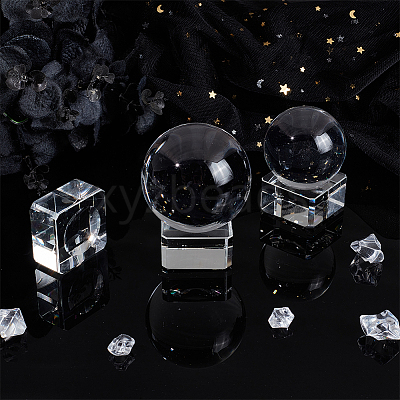 Glass Crystal Ball Display Pedestals AJEW-WH0314-623-1