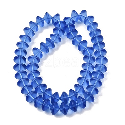 Frosted & Baking Paint Transparent Glass Beads Strands GL-CBA2ED2-03G-1