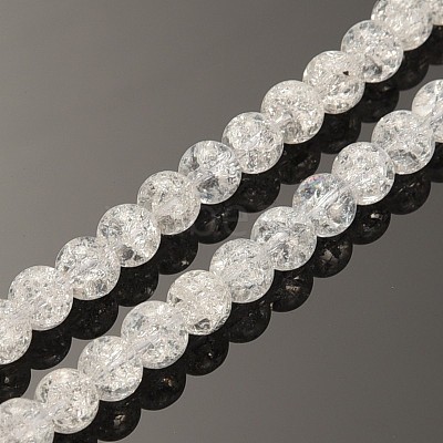 Synthetic Crackle Quartz Round Beads Strands G-O030-10mm-17-1