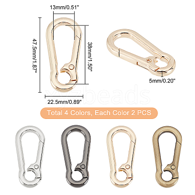 8Pcs 4 Colors Zinc Alloy Lobster Claw Clasps FIND-WR0004-55-1