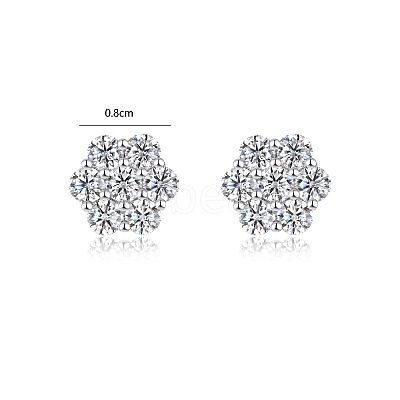 925 Sterling Silver Pave Moissanite Stud Earrings for Women SX7074-2-1