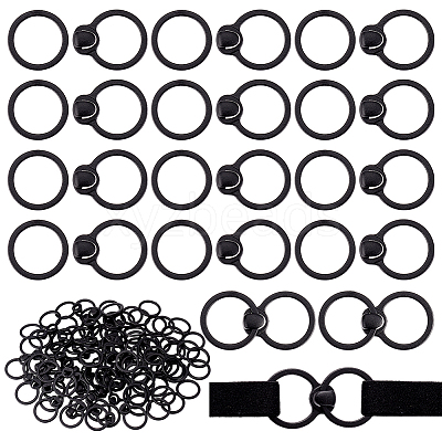 Ring Plastic Front Closure Bra Hook FIND-WH0291-30-1