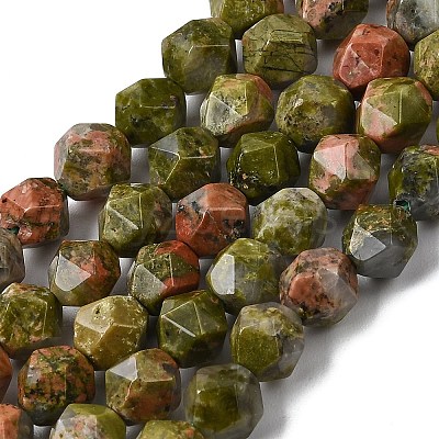 Natural Unakite Beads Strands G-Z119-A31-01-1
