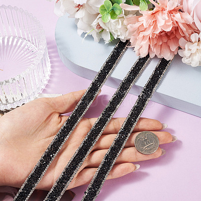 Hotfix Rhinestone Ribbon Trimming DIY-TAC0051-002B-1-1