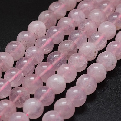 Pink Color Natural Madagascar Rose Quartz Beads Strands G-K285-33-6mm-02-1